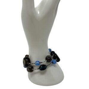Premier Designs Stretch Bracelet Lakeside Glass Beads Set of 2